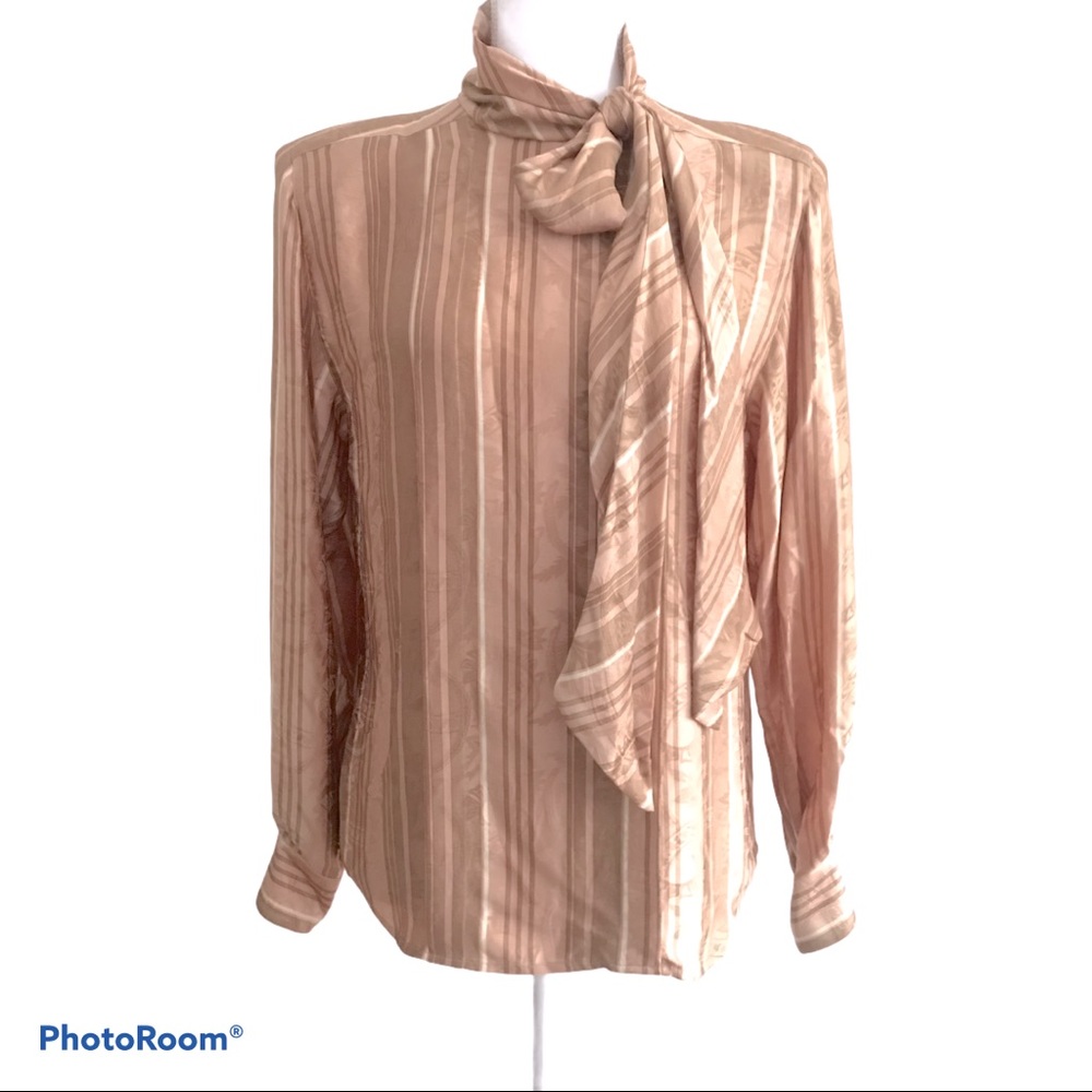 Vtg New Christian Dior Silk Blouse 8